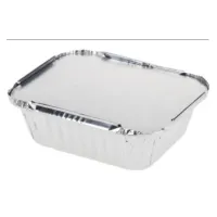 Aluminium ovenschaal met deksel 14.5x12x4.5 cm 8 stuks